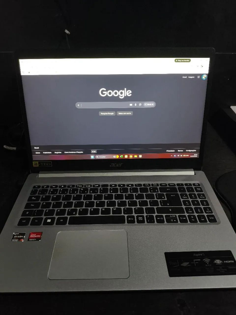 Notebook Acer Aspire 5 - Ryzen 7 - 8/256gb