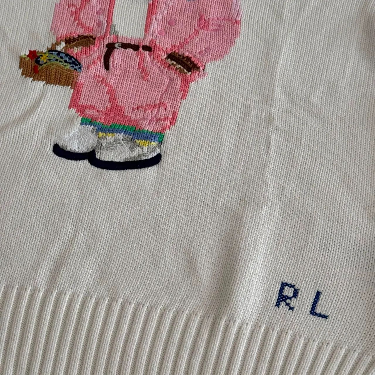 suéter polo ralph lauren bear off white - Foto 3