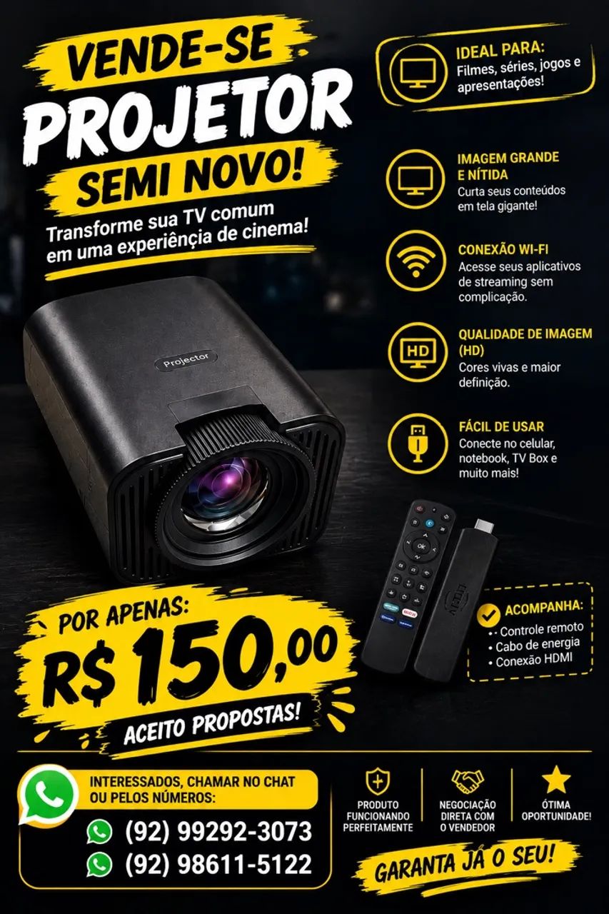 Projetor semi novo