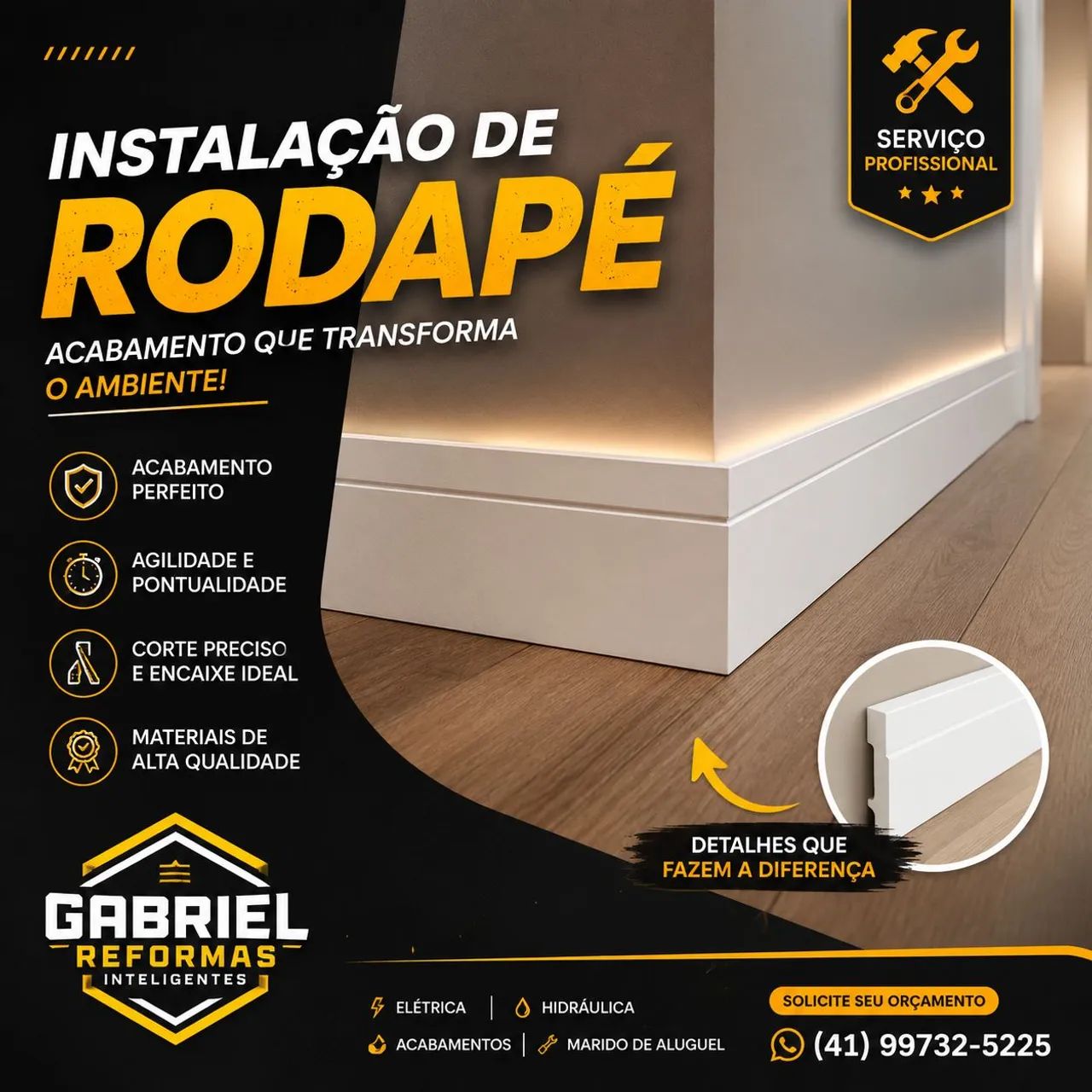 Instalação roda pé 
