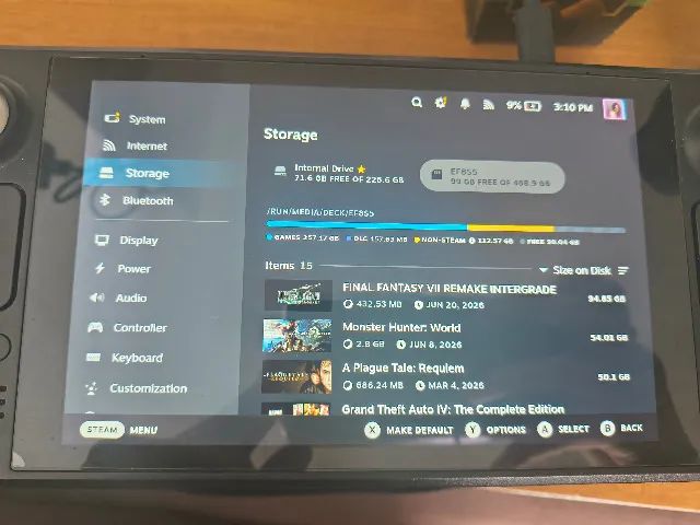 Steam Deck LCD 256Gb + 500Gb microsd - Foto 3
