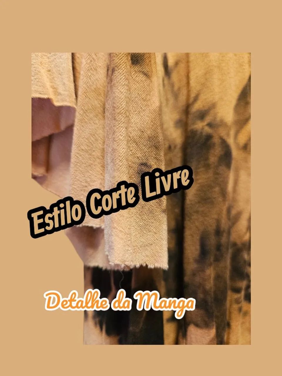BLUSA MALHA ALGODÃO ELASTANO TIE DYE TONS DE MARROM - Foto 5