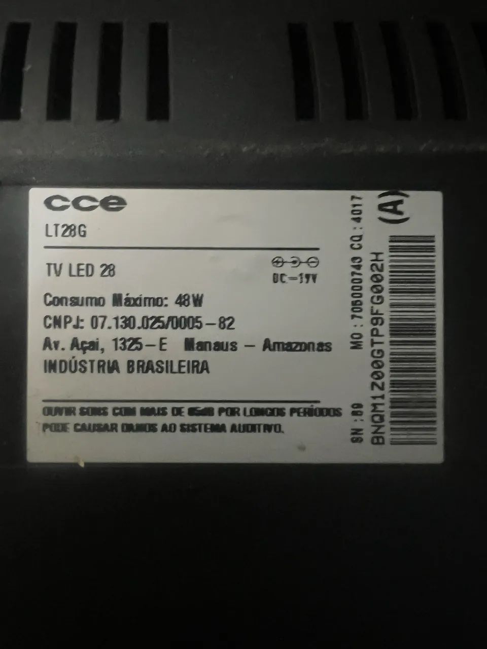 Cce Tv monitor 28 