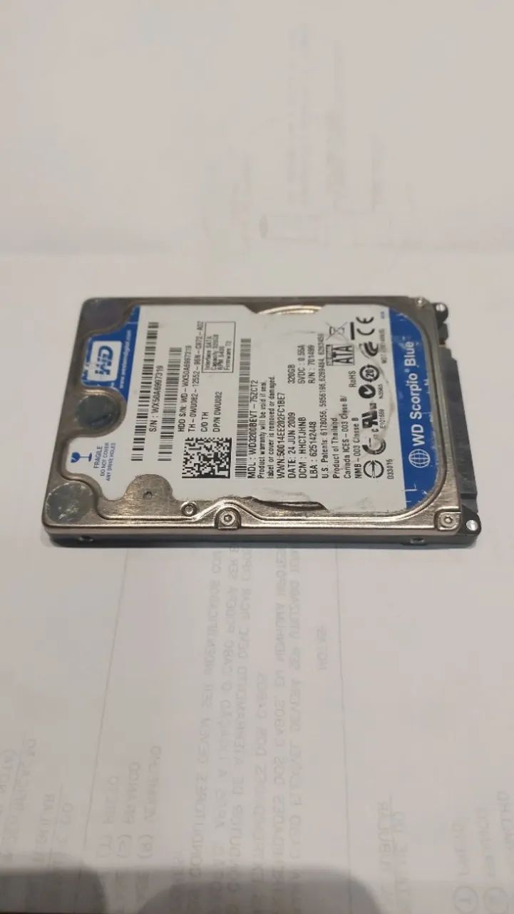 HD Western Digital (WD) 320GB SATA2.5" - Testado e Saudável - Foto 4