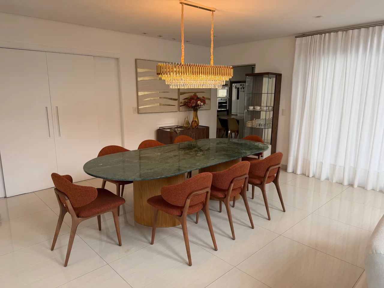 Mesa jantar retangular tampo em verde Guatemala 2,70X1,20  - Foto 4
