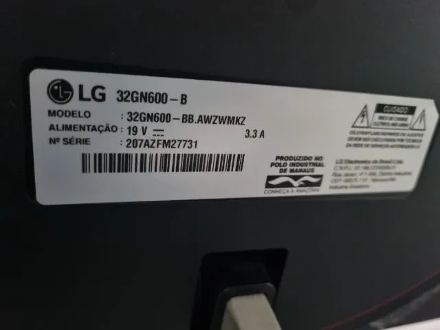 Monitor Gamer LG UltraGear 32" 2K QHD 1440p 165Hz 1ms - Na Caixa (Detalhe) - Foto 5