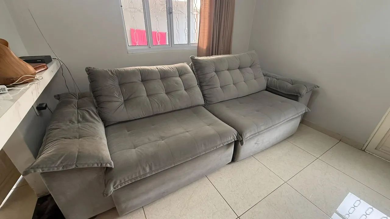 Sofá retrátil 4 lugares - Seminovo - Foto 3