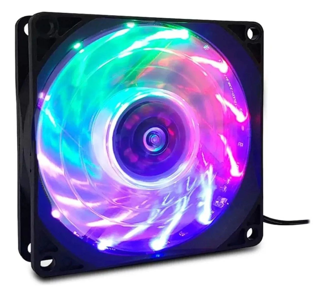 O Kit 8 Fans 80mm Cooler Ventoinha Liketec Wind LED RGB Gamer - Foto 2