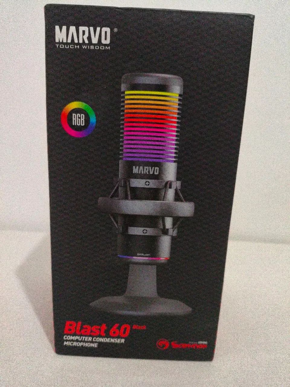 Microfone de mesa Gamer MARVO Blast 60 Black RGB - Foto 4