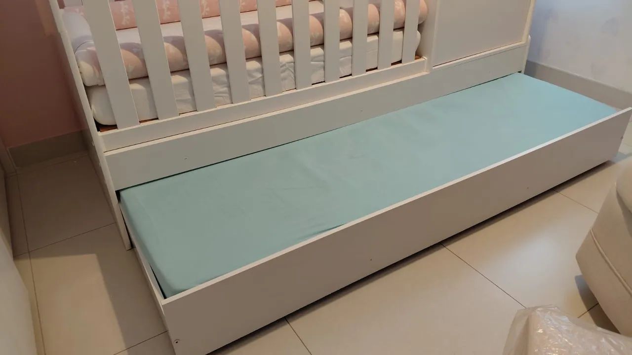 Berço Americano 3 em 1 + Colchões Berço e Cama Auxiliar  - Foto 2