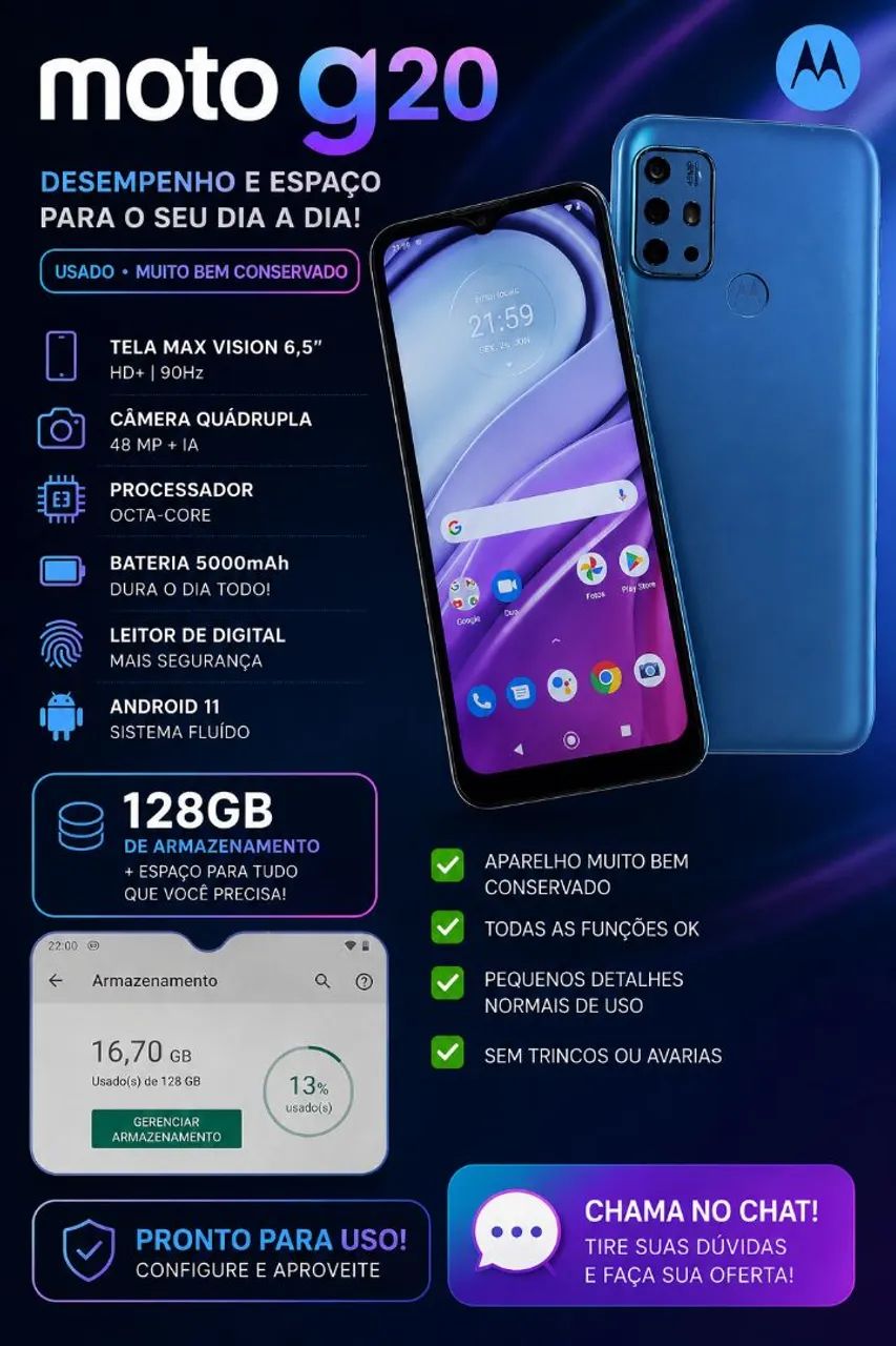 VENDE MOTO G20 