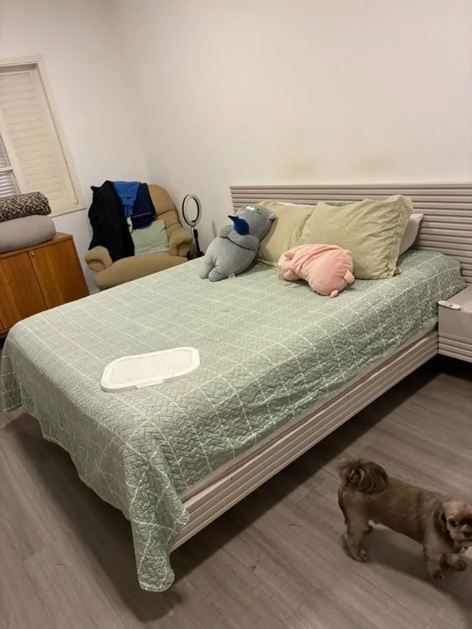 Cama Casal/Queen com Cabeceira e Mesa de Apoio ACOMPANHA COLCHÃO - Foto 2