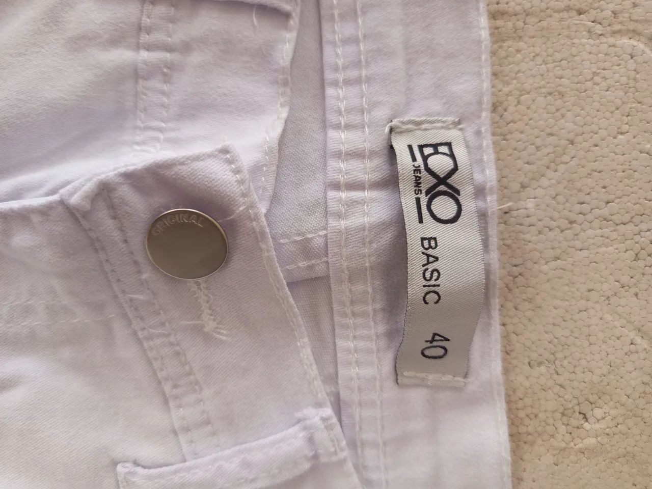 Calção Jeans 40 Branco - Foto 5