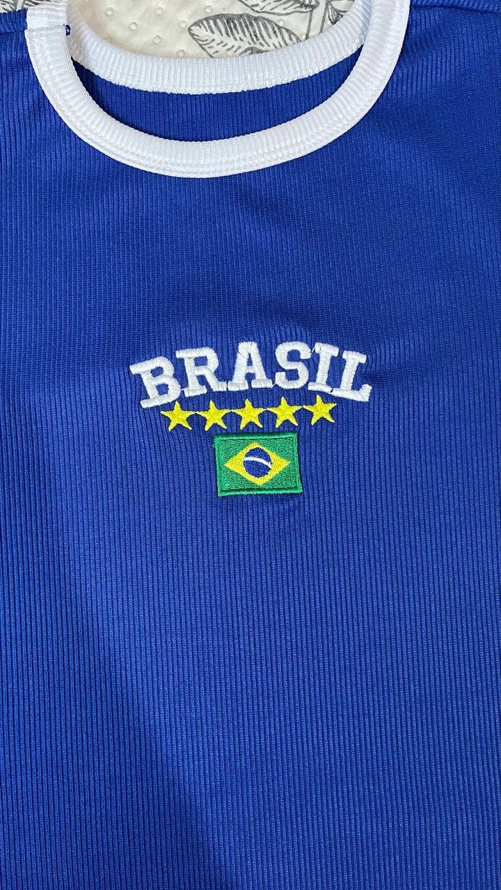 Cropped Brasil azul 