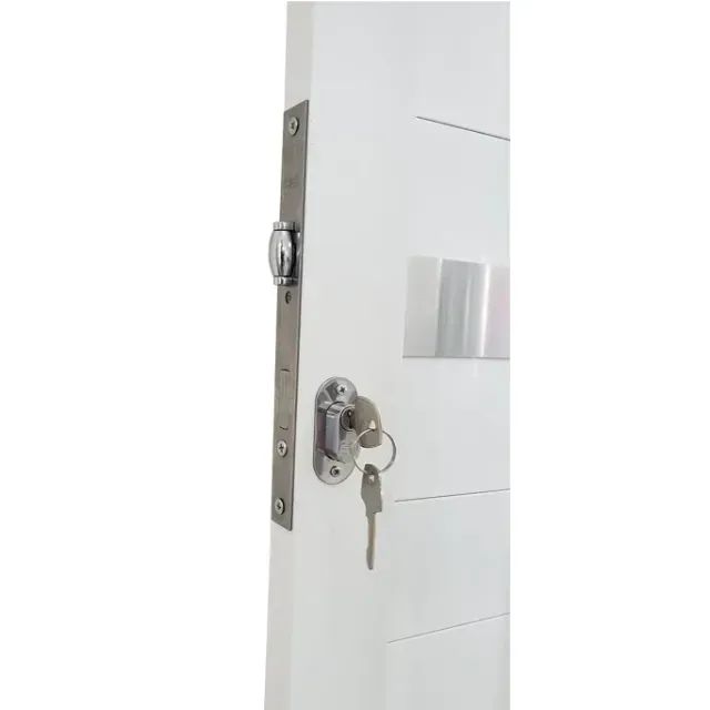 Porta Pivotante de Alumínio 210 X 120cm com Puxador e Friso Veneza Branco (NOVA) - Foto 3
