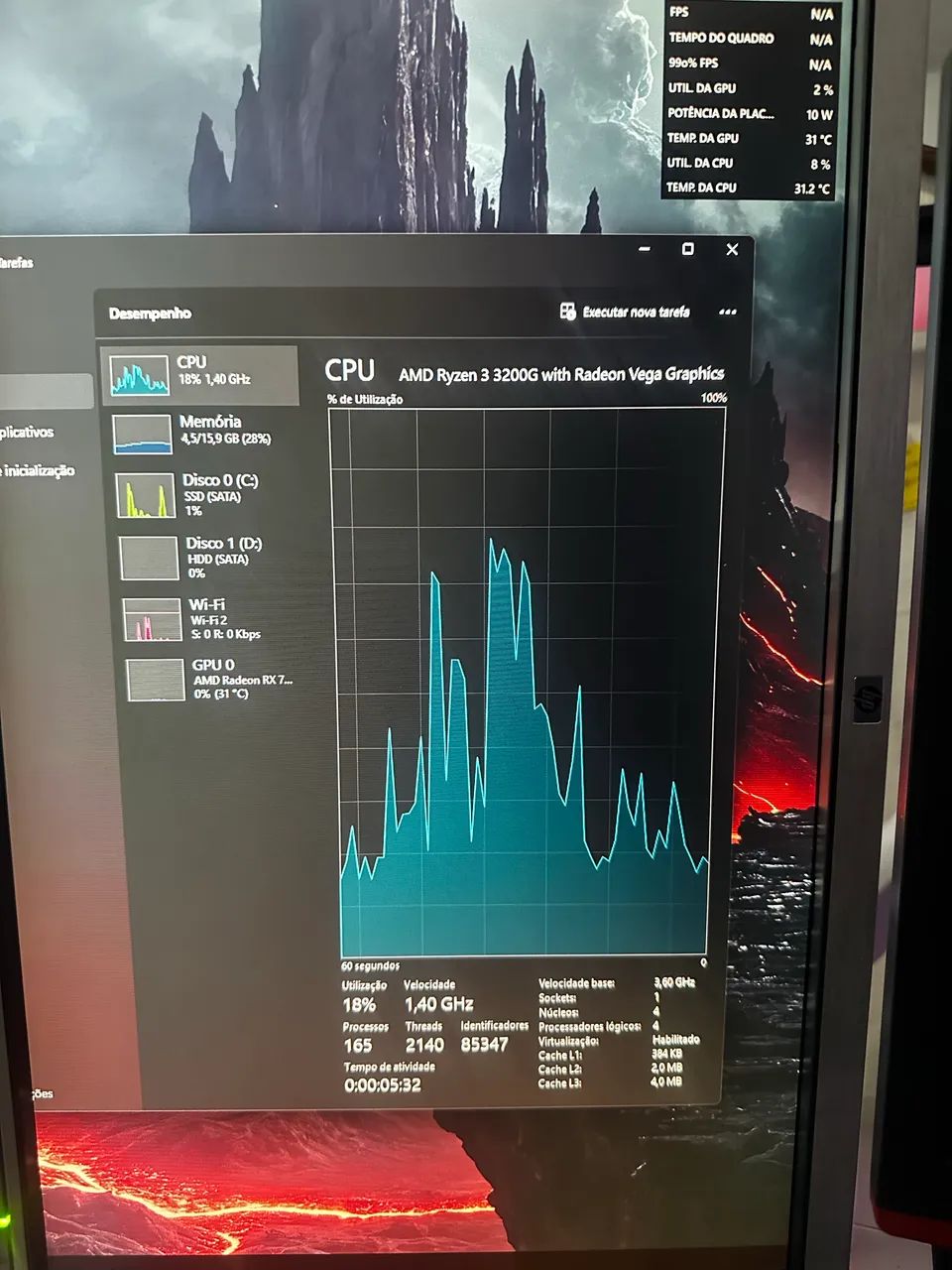 AMD RYZEN 3 3200G (  com placa integrada ) - Foto 2