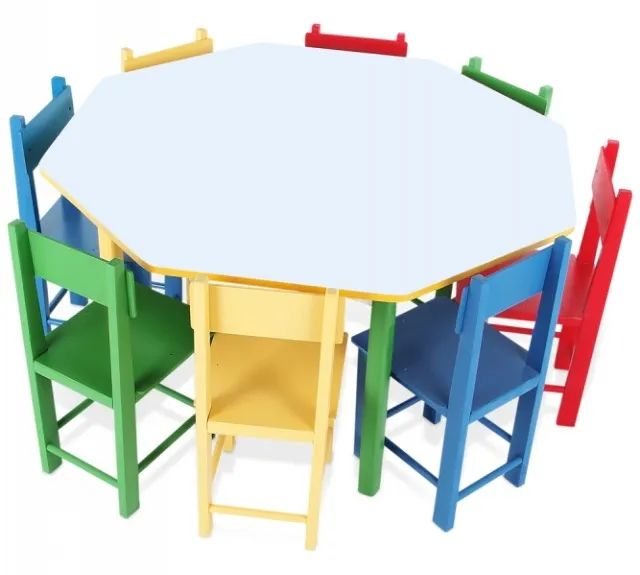 Mesa Infantil Oitavada em Ferro com 8 Cadeiras UltimaX - Foto 5