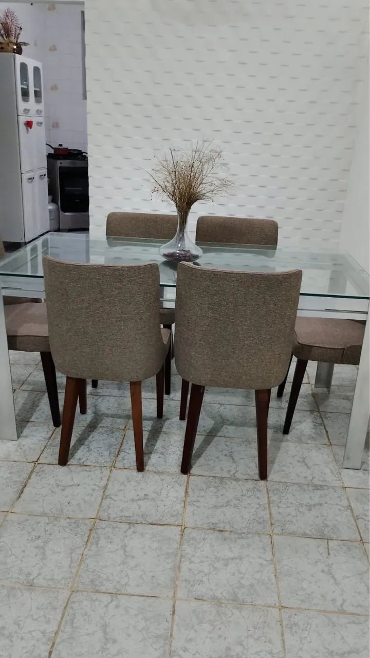 Mesa de jantar Vidro com 6 cadeiras  - Foto 2