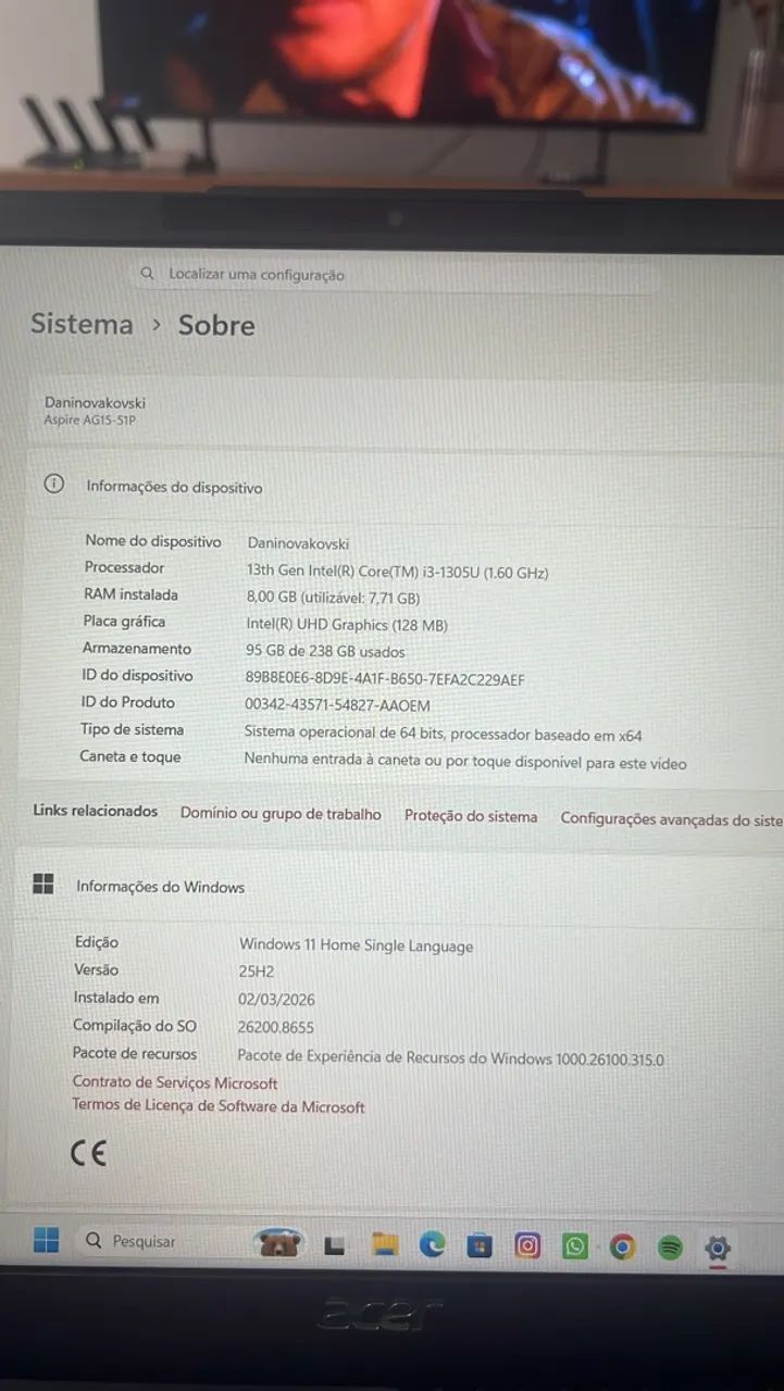 Vendo notebook, marca Acer - Foto 2