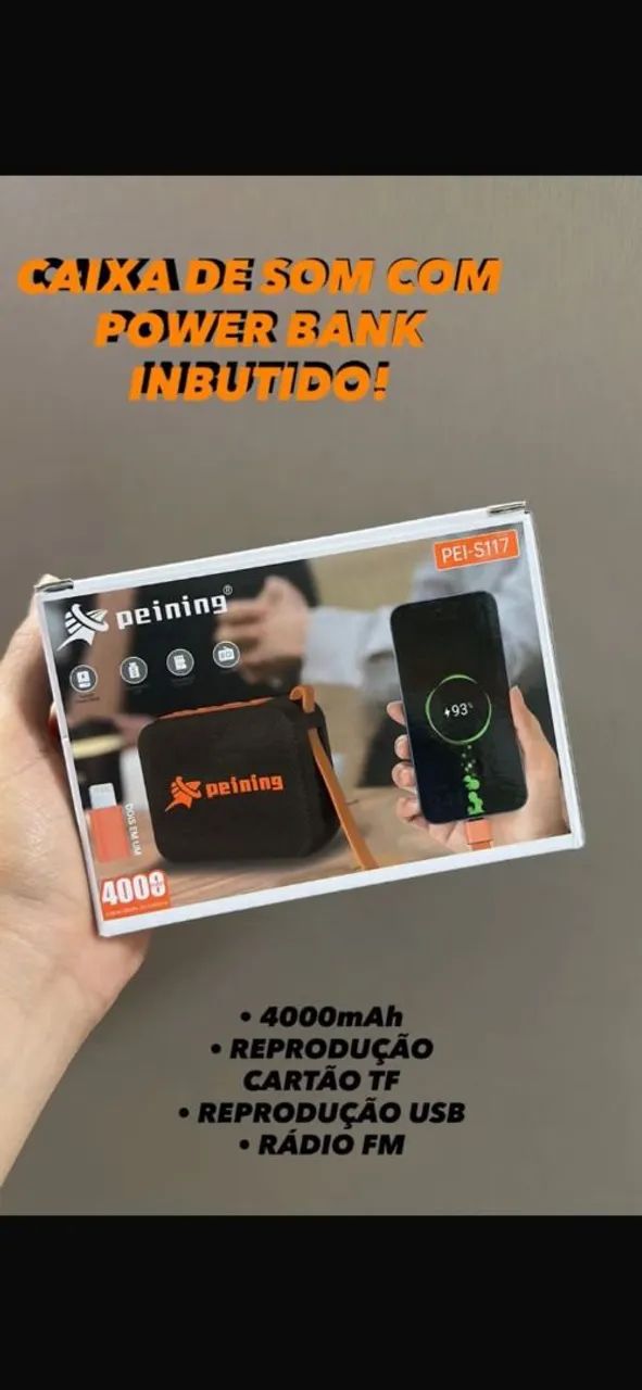 Caixa de som Bluetooth com Power bank imbutido  - Foto 3