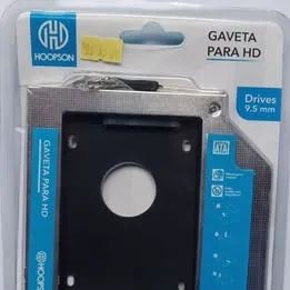 Caddy 9,5" HD/SSD 2,5" p/notebook (segundo hd no lugar do leitor dvd)
