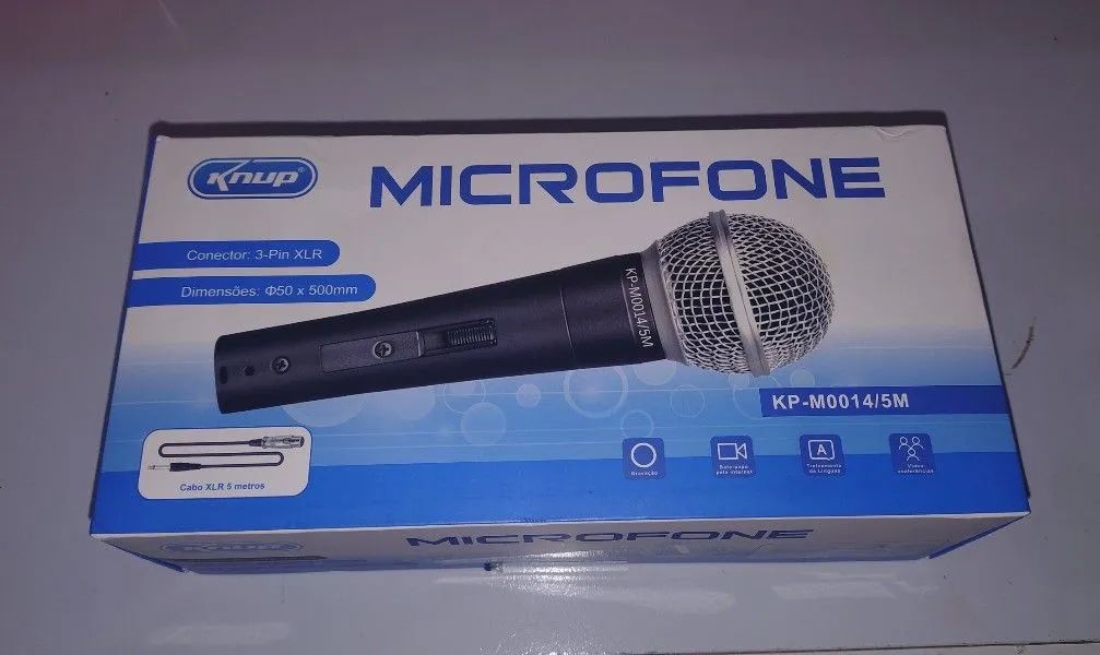 Microfone com fio dinâmico profissional metal