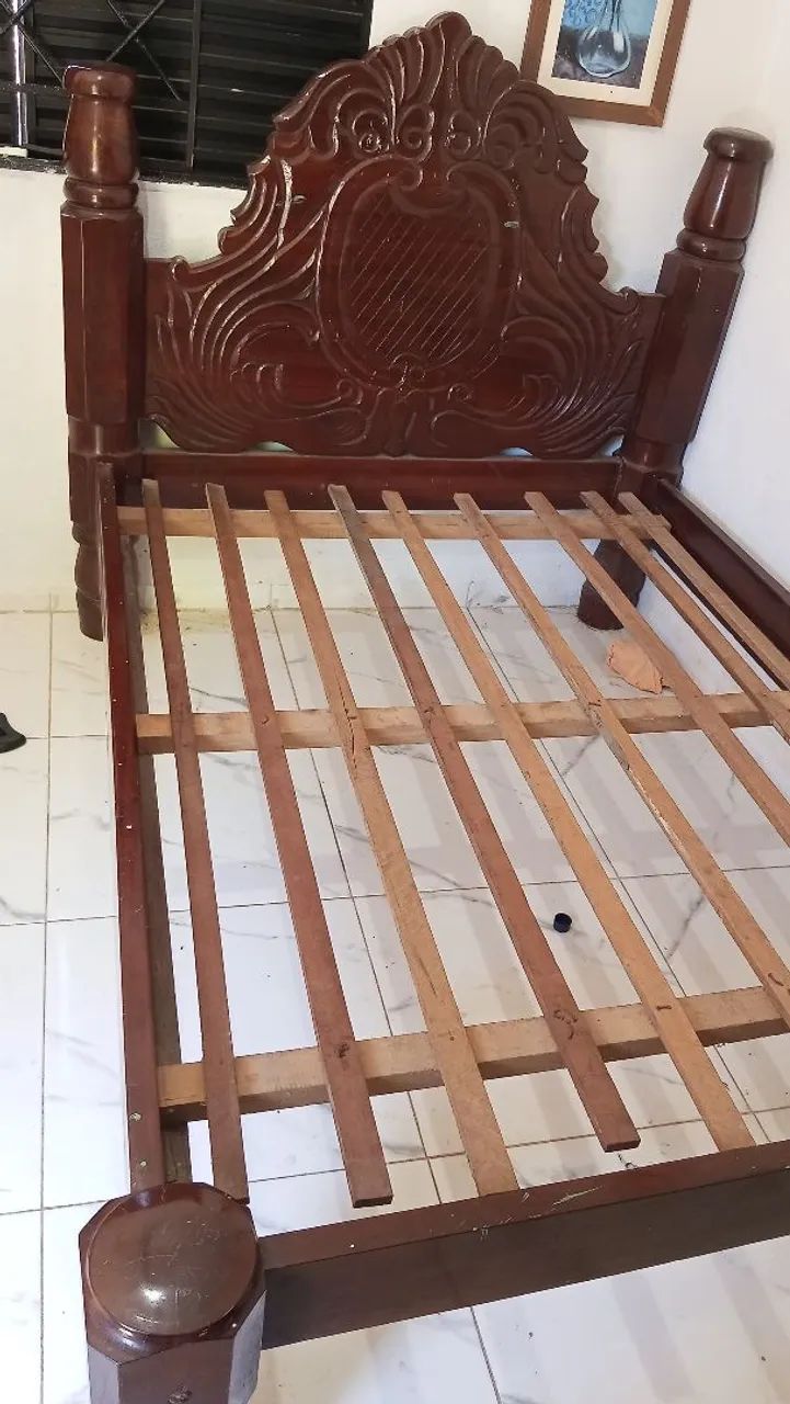 Cama de madeira rústica  - Foto 2