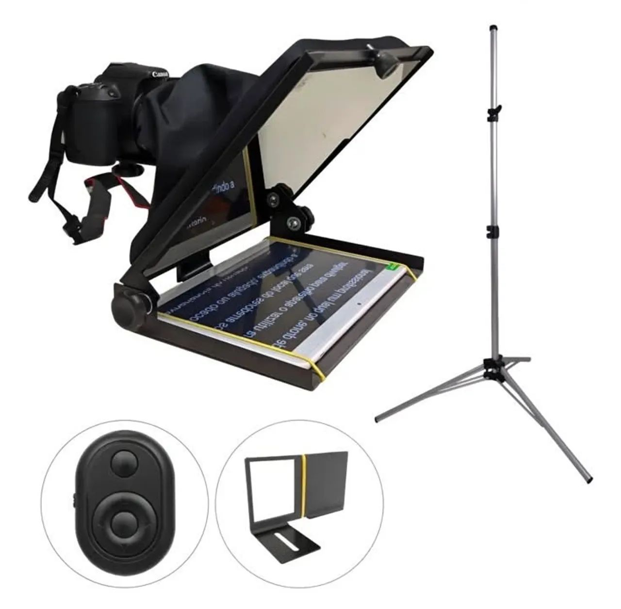 Teleprompter + tripé para celular e câmera - Foto 3