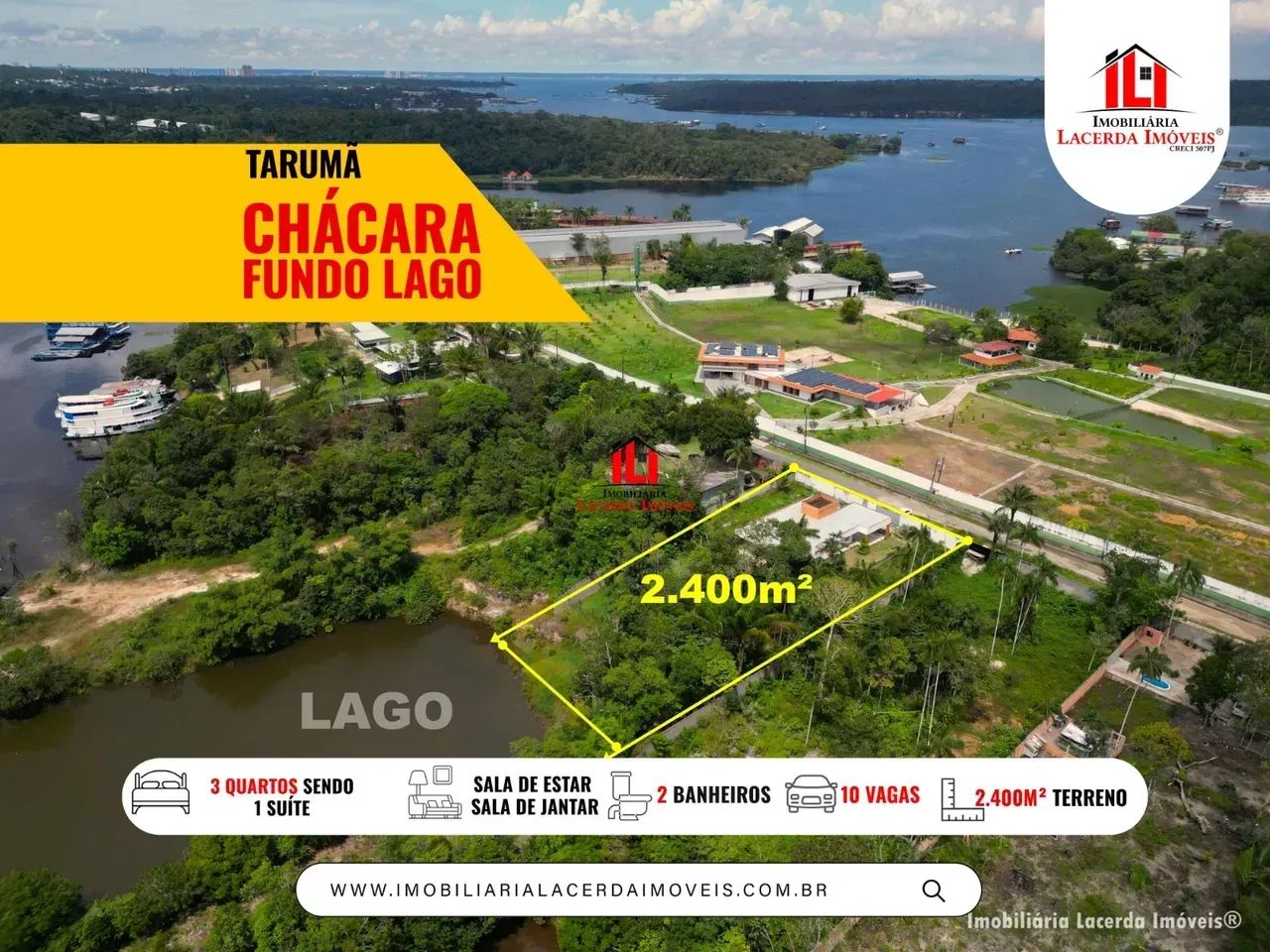 Chácara com Fundo para o Lago no Tarumã/ 2.400m²