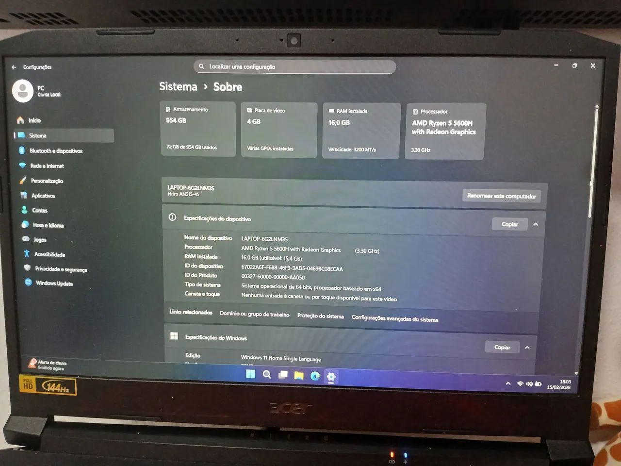 Notebook Game Acer Nitro 5 - Foto 2