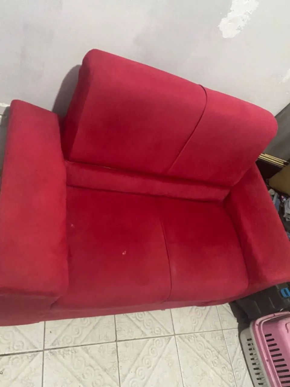 Sofá simples aveludado - Foto 2