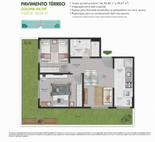 JQ -Apartamento 2 quartos com quintal-Minha casa minha vida. Serra - Foto 3