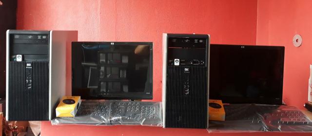 Computador Completo HP, dual core, monitor 17, ideal para empresas em geral