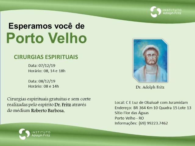 Cirurgias Espirituais gratuitas c/ Dr. Fritz