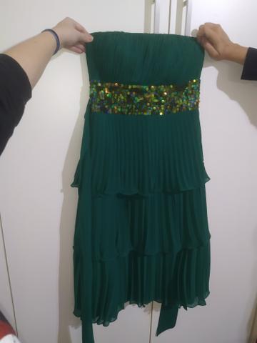 Vestido EXCLUSIVO verde escuro + echarpe