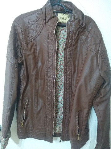 jaqueta feminina couro sintético