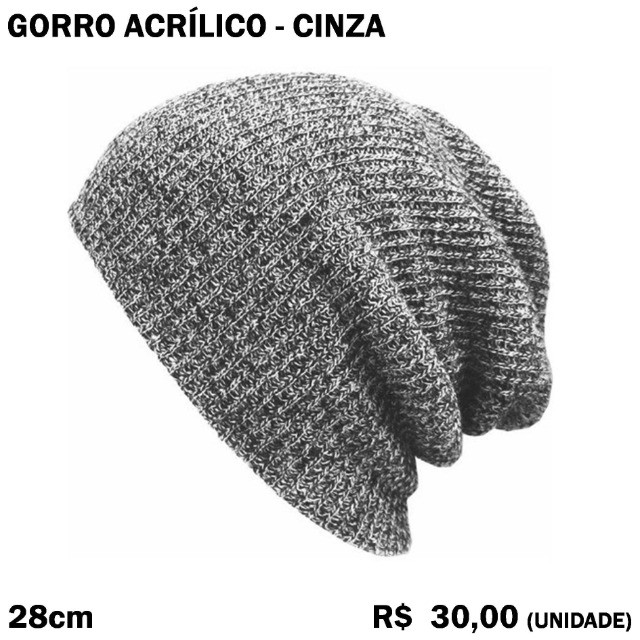 Gorro Cinza Acrílico