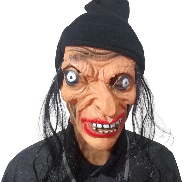 Máscara de Vinil p/ Carnaval, Halloween - Velha, Bruxa com gorro - Nova, sem qualquer uso! - Foto 3