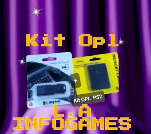 Kit Opl Memory Card Ps2 + Pendrive 64 Gb + Jogos