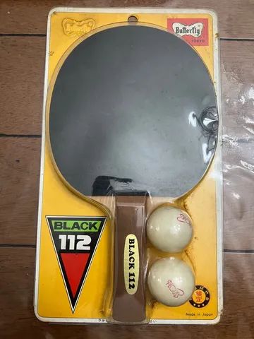 Raquete de tenis de mesa japonesa raridade 1985 nunca usada butterfly black 112 
