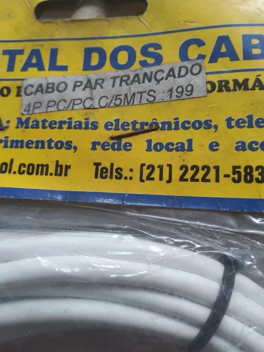 Cabo de Telefone Par Trançado - 5 Metros - Foto 5