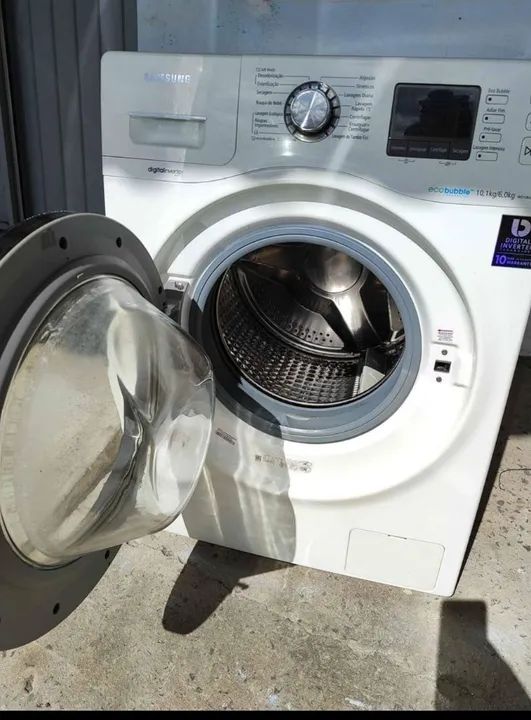 Lava Roupas Samsung Eco Bubble 10.1kg 1200 RPM - Usada - Foto 2