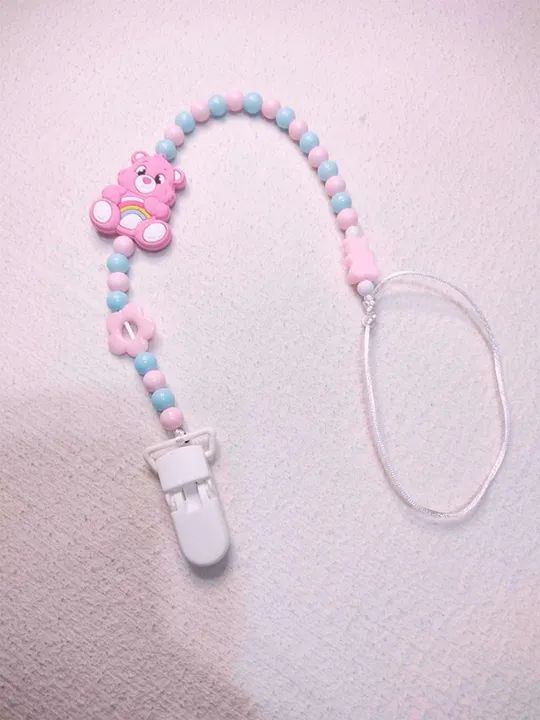 Prendedor de Chupeta Ursinho Rosa