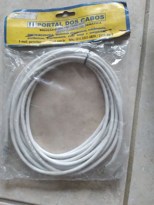 Cabo de Telefone Par Trançado - 5 Metros
