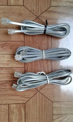 Cabo/Fio Telefone - Rj11 - Kit com 3 cabos
