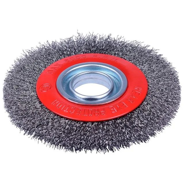 Escova Circular de Aço para Moto Esmeril 6 Polegadas x 1/2'' Aço Ondulado Lotus 6600 - Foto 2