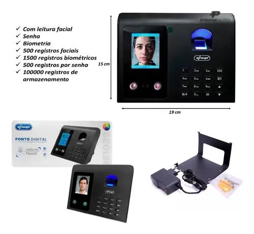 Relógio De Ponto Leitura Facial Biométrico Relógio de Ponto Digital Knup - KP-RE1032  - Foto 5