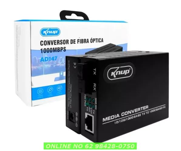 Conversor Mídia Fibra Óptica Par A+b Gigabit 1000 Mbps Rj 45 - Foto 2