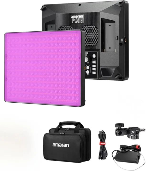 Painel de luz de vídeo colorido Amaran P60C RGBWW