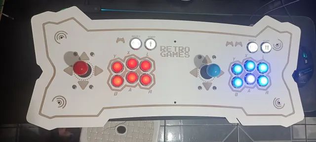 Controle Arcade Duplo Sanwa similar com Led 